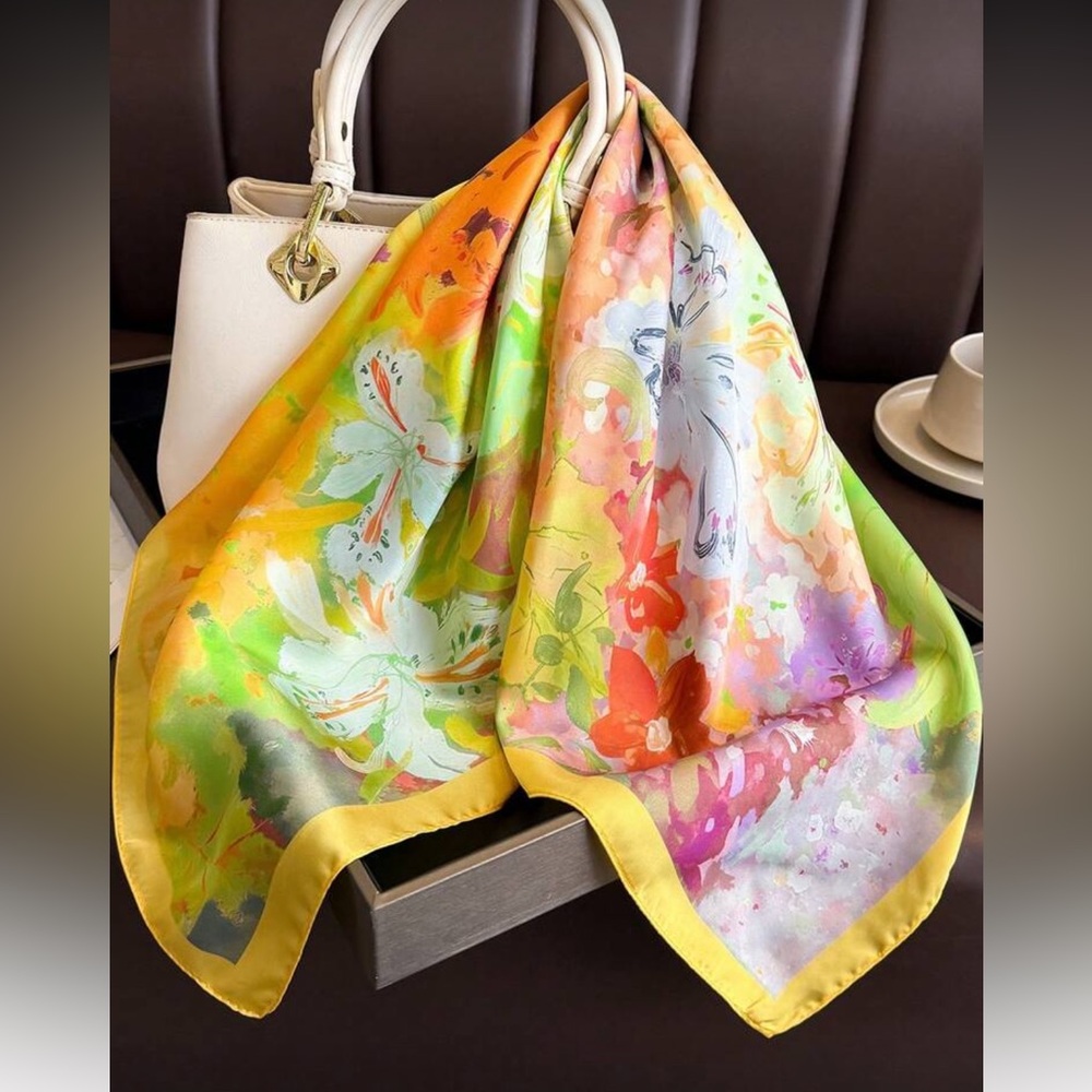 Floral Watercolor Scarf N1385